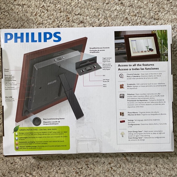 Philips 7-Inch Digital Photo Frame SPF3470/G7 $68 Mahogany in box - Picture 4 of 4